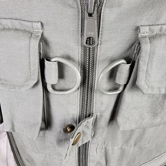 Vintage Jones New York Utility Fishing Hunting Vest Olive Green Cotton Large - Picture 12 of 15